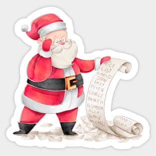 Santa Claus TO DO LIST Sticker